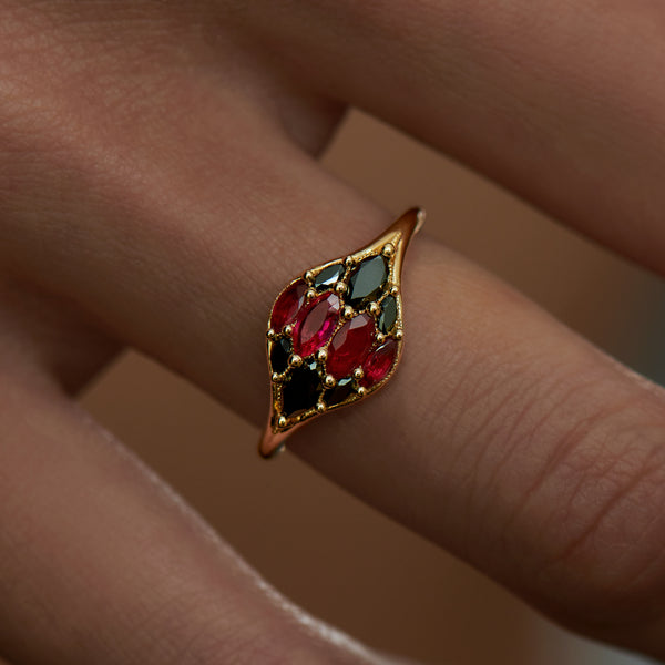 Black diamond deals ruby ring