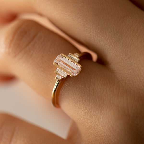 Blossom Ring, Lab-grown Pink Diamond