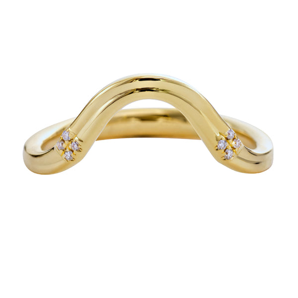 Golden Lasso Wedding Band with Diamond Detailing