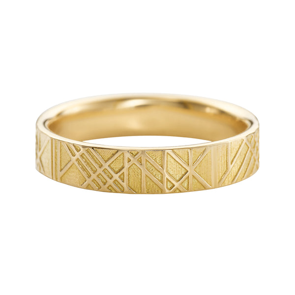 The Unique and Geometric - A Set of Golden Wedding Bands – ARTEMER