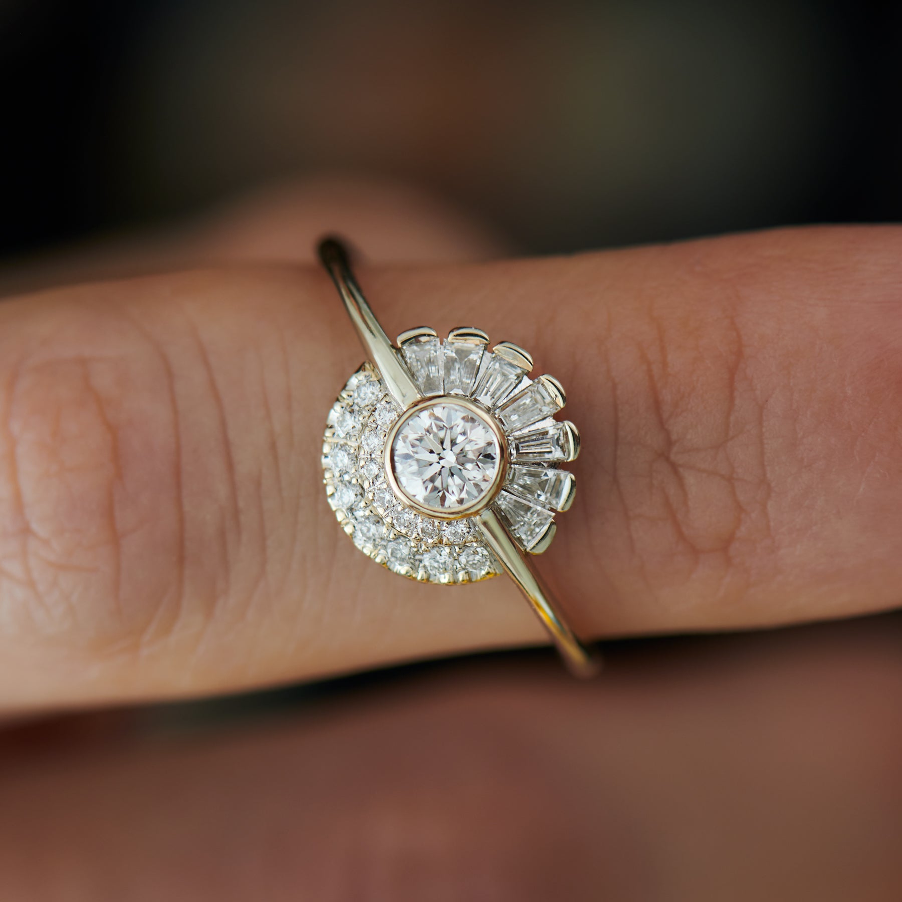 14K Rose Gold 7-Diamond Heart Shaped Prong Half-Eternity Anniversary Ring  For Women - Bijouterie Lan