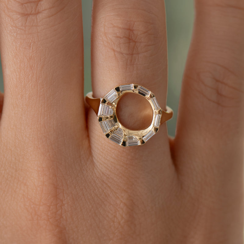 Cirrus-Baguette-Diamond-_-Gold-Open-Circle-Ring-Front