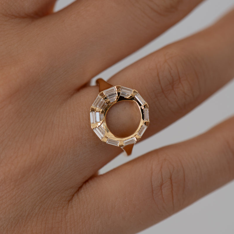 Cirrus-Baguette-Diamond-_-Gold-Open-Circle-Ring-On-Hand-Closeup