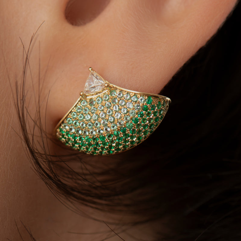 Diamond-_-Emerald-Ombre-Pave-Fan-Earrings-Angled