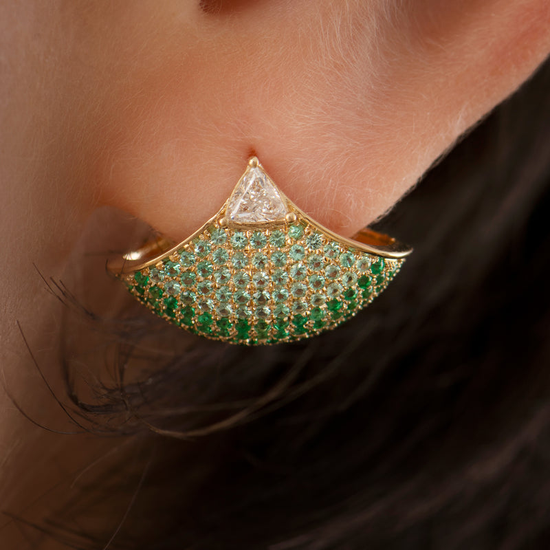 Diamond-_-Emerald-Ombre-Pave-Fan-Earrings-Artemer