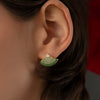 Diamond & Emerald Ombre Pave Fan Earrings