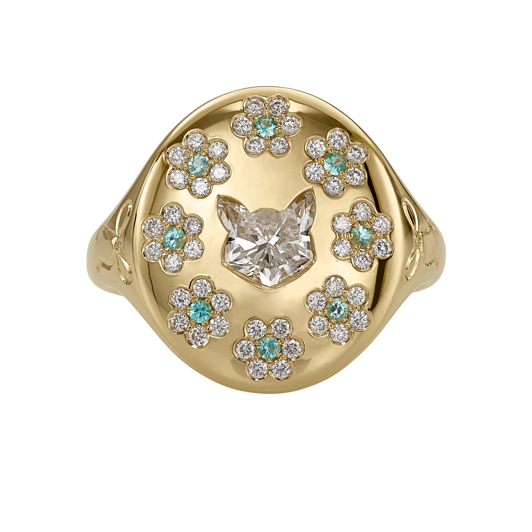 Duchess-Cat-Shaped-Diamond-with-Paraiba-Flowers-Signet-Ring-Packshot