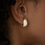 Enamel-_-18K-Gold-Chunky-Huggie-Earring-White-Closeup-Side