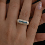 Fancy-Color-Blue-Diamond-Ring-with-Pave-Diamond-Detailing-On-Hand