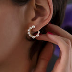 Freshwater-Pearl-Spiral-Hoop-Earrings-On-Ear