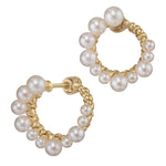 Freshwater Pearl Spiral Hoop Earrings