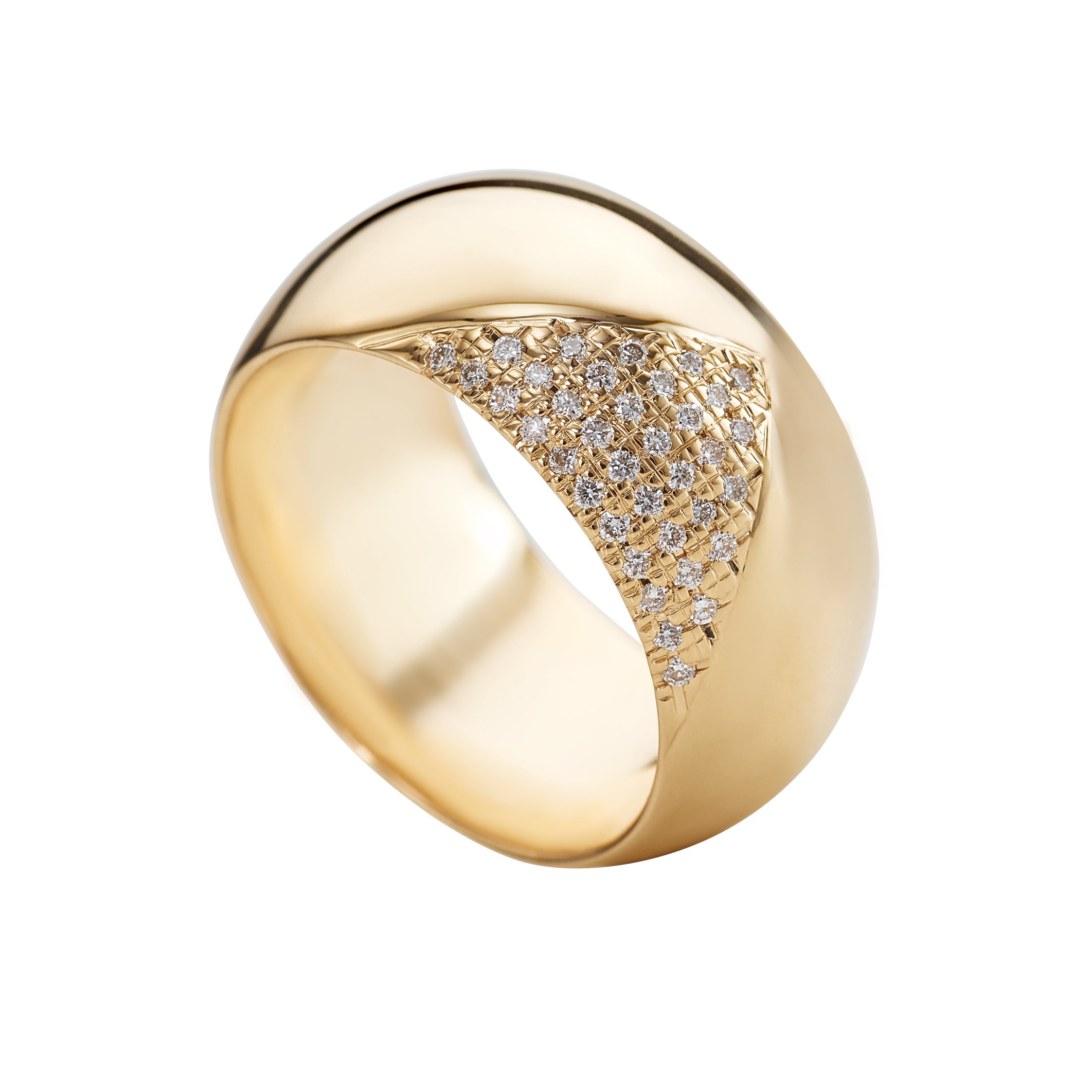 Ready to Ship - Geometric Diamond Pave Chunky Statement Ring (Size US 6)