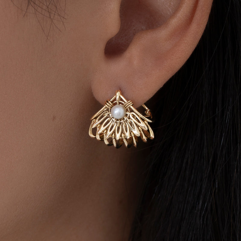 Gilded-Cage-Fan-Earrings-with-Pearl-Accent-Angle