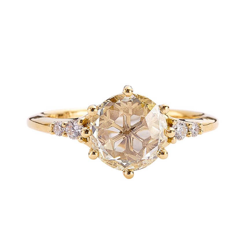 Snowflake engagement online ring rose gold