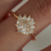 Ready to Ship - Mixed Diamond Cluster Engagement Ring (size US 4-8)