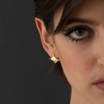  Modern-18K-Gold-Pointed-Wide-Huggie-Earrings-Model