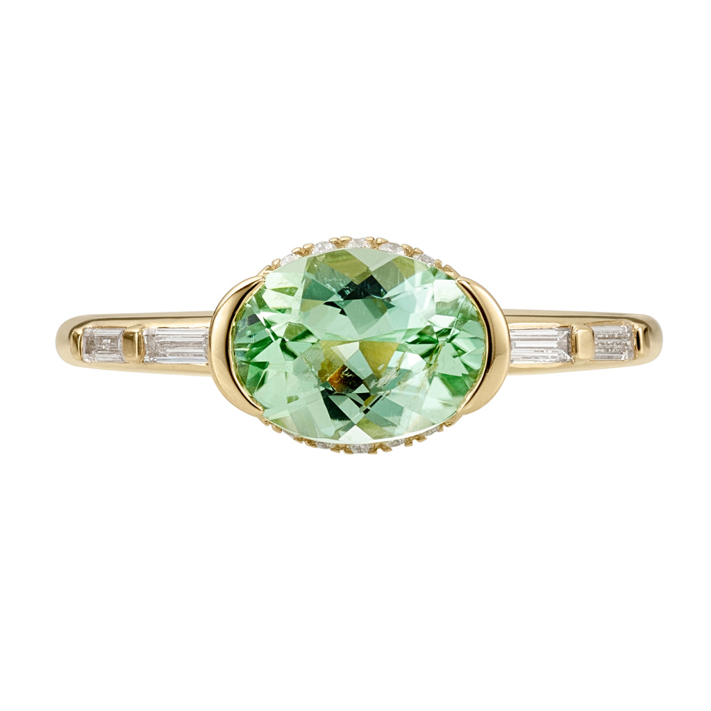 Paraiba Tourmaline Engagement Ring with Delicate Diamond Detailing - O –  ARTEMER