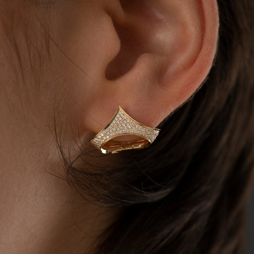 Pave-Diamond-Tiara-Huggie-Earring-Closeup