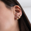 Puffy-Solid-Gold-Huggie-Earrings-Set-All-3-Angled