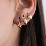 Puffy-Solid-Gold-Huggie-Earrings-Set-Closeup-Numbered