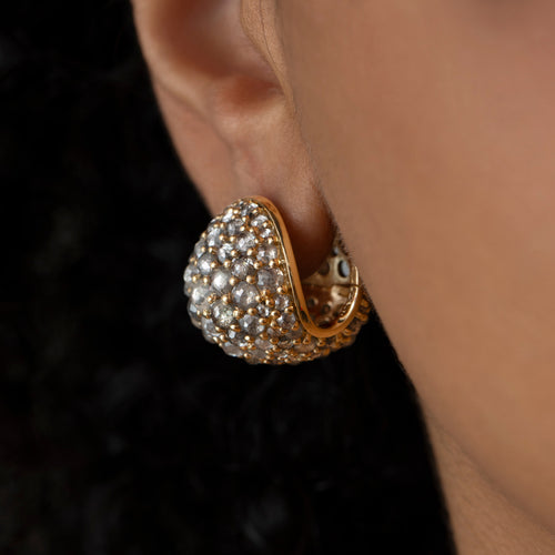 Rose-Cut-Grey-Diamond-Chunky-Ball-Statement-Earrings-Closeup