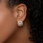 Rose-Cut-Grey-Diamond-Chunky-Ball-Statement-Earrings-Side