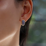 Royal-Blue-Sapphire-Pave-Huggie-Earrings-Midshot-Front