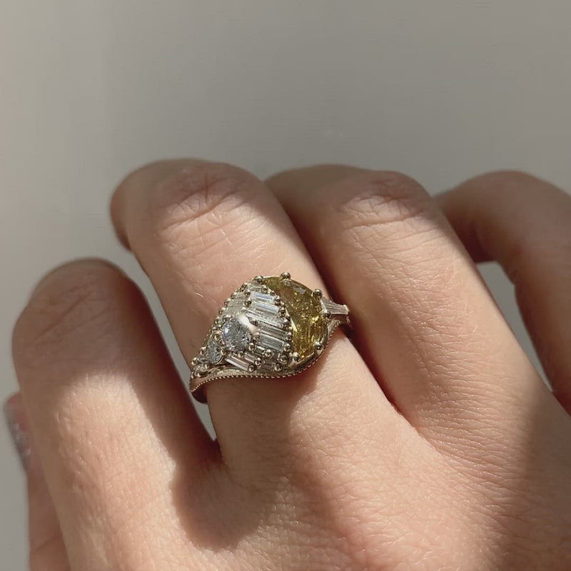 Citrine Ring, Natural Citrine, Swirl Ring, November Birthstone, Vintag –  Adina Stone Jewelry