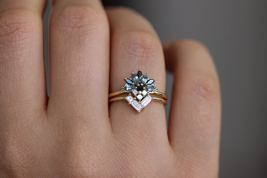 Aquamarine Engagement Ring - Aquamarine And Diamond Cluster Ring