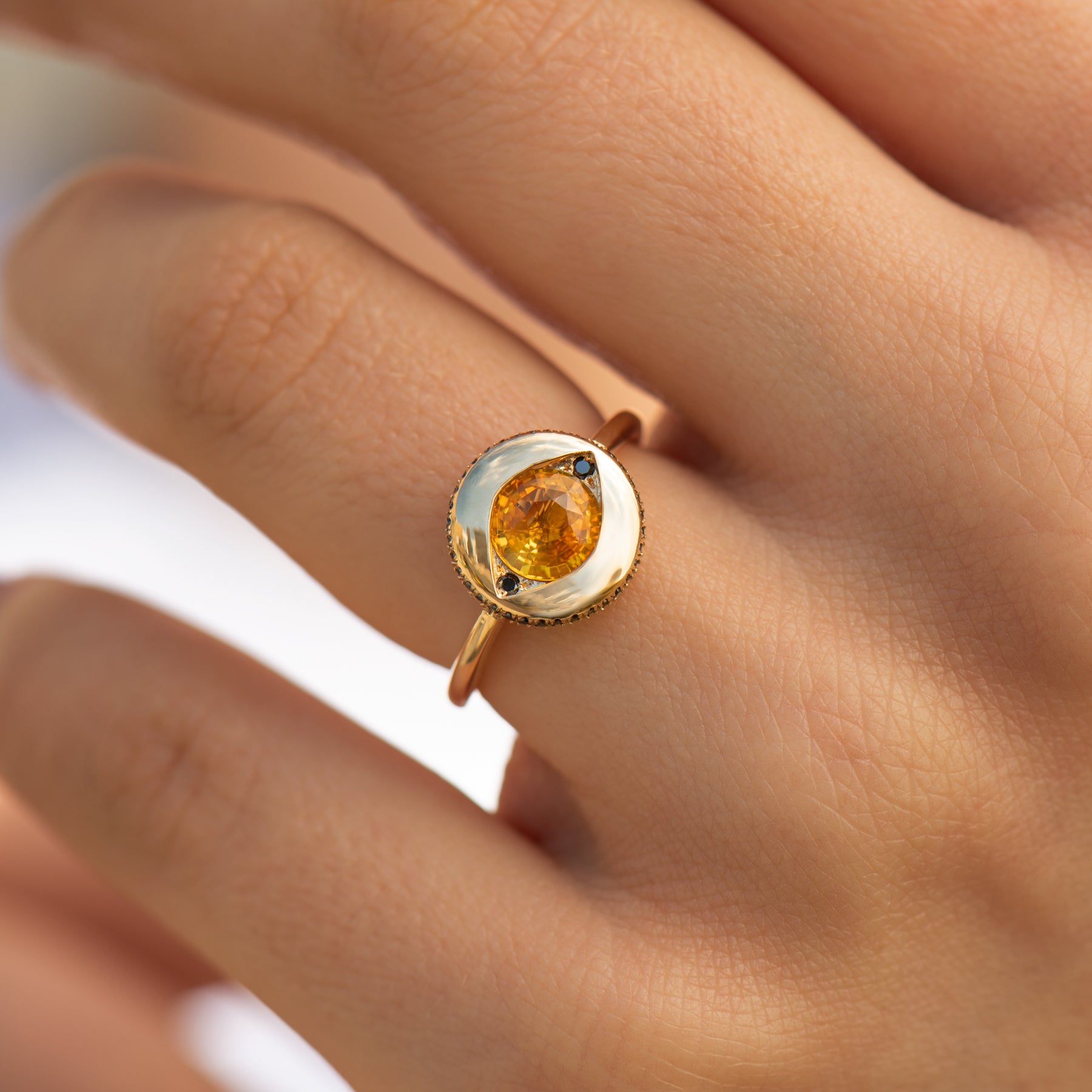 Savoy Collection Yellow Sapphire Hand Engraved Ring | Boutique Ottoman  Exclusive