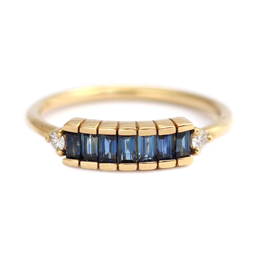 Sapphire Tapered Baguette Ring, Art Deco Ring, Sapphire Jewelry, Art Deco Jewelry, 925K Sterling Silver Ring,14K & 18K Solid White deals Gold Ring