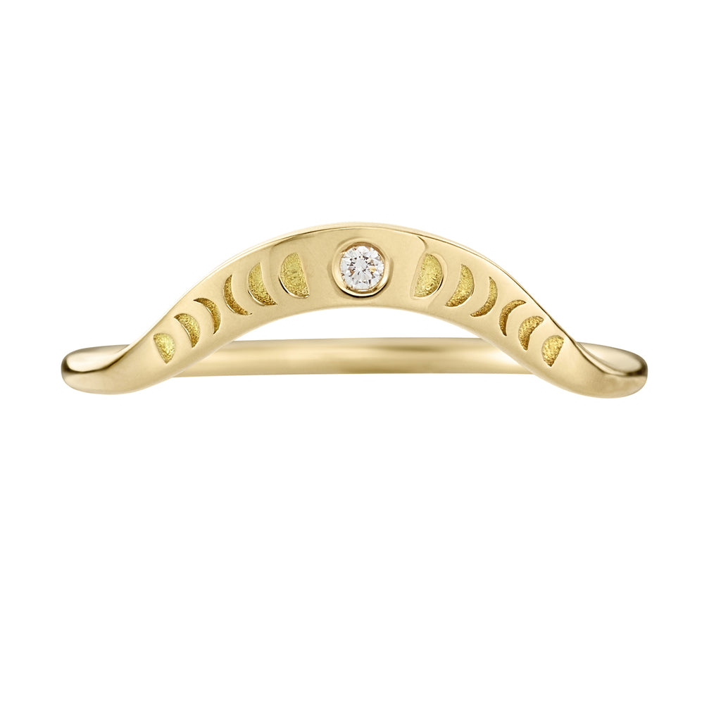 Curved Moon Phase Wedding Band – ARTEMER