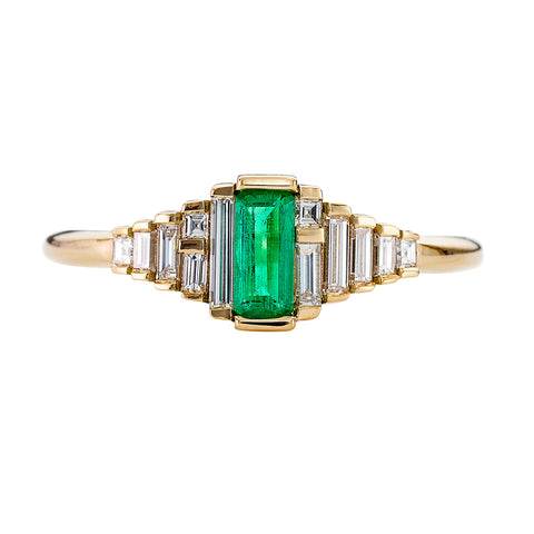 Emerald dainty store ring