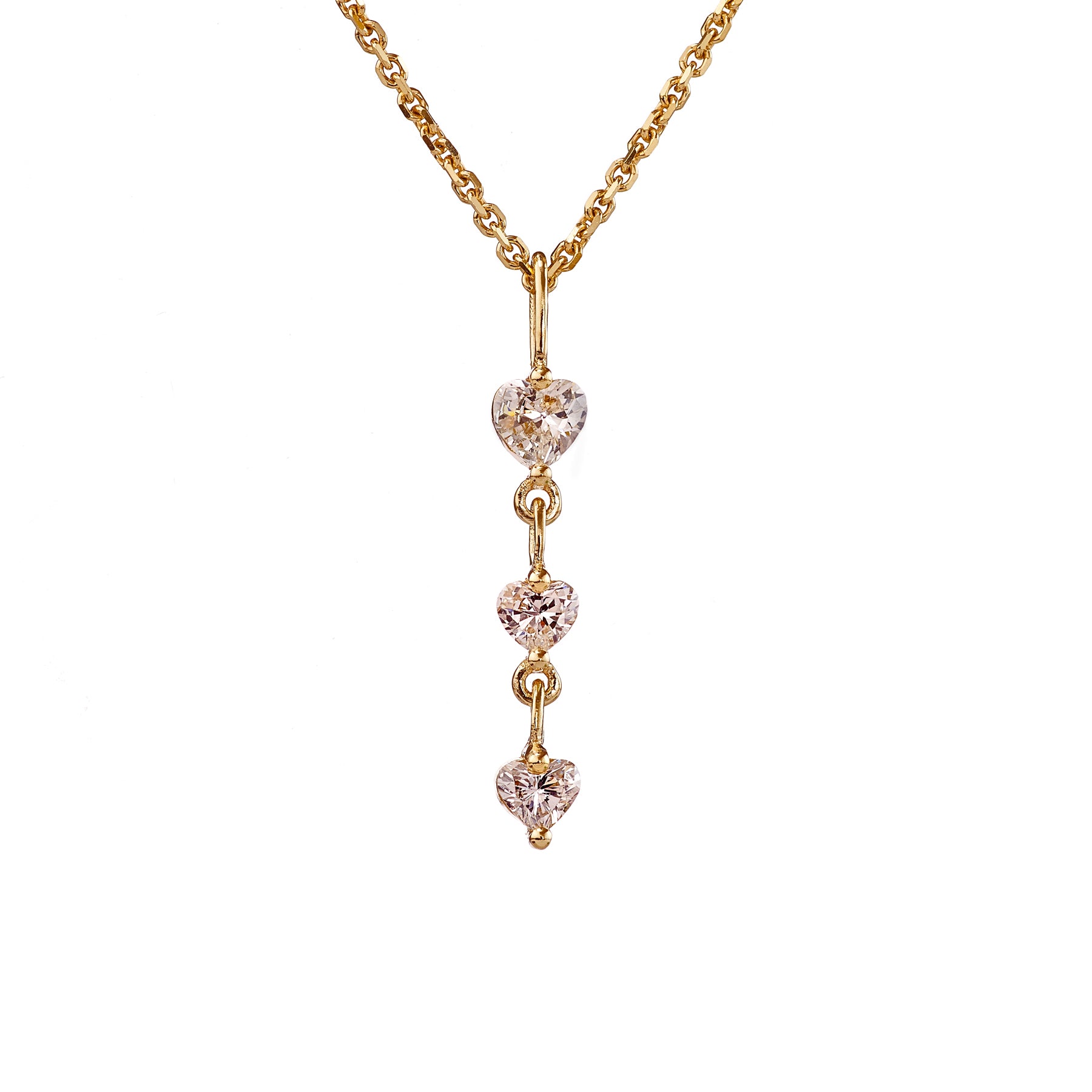 Aura heart-shaped diamond pendant in white gold
