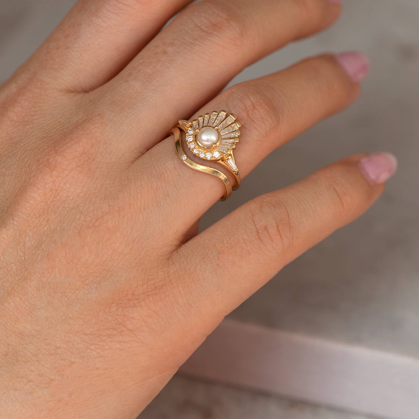 Vintage Pearl Diamond Toi Et Moi Twist Ring 1ct Of Diamond – Antique  Jewellery Online