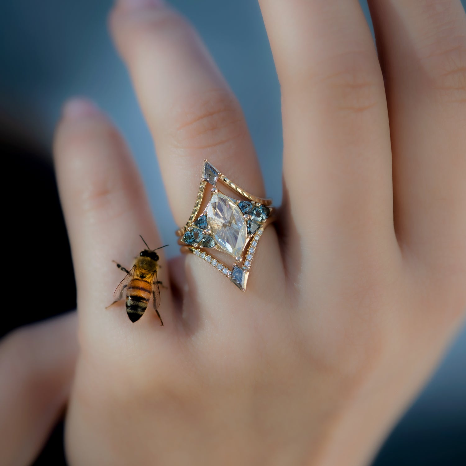 Kite-set Diamond Sidestone Engagement Ring | Ritani