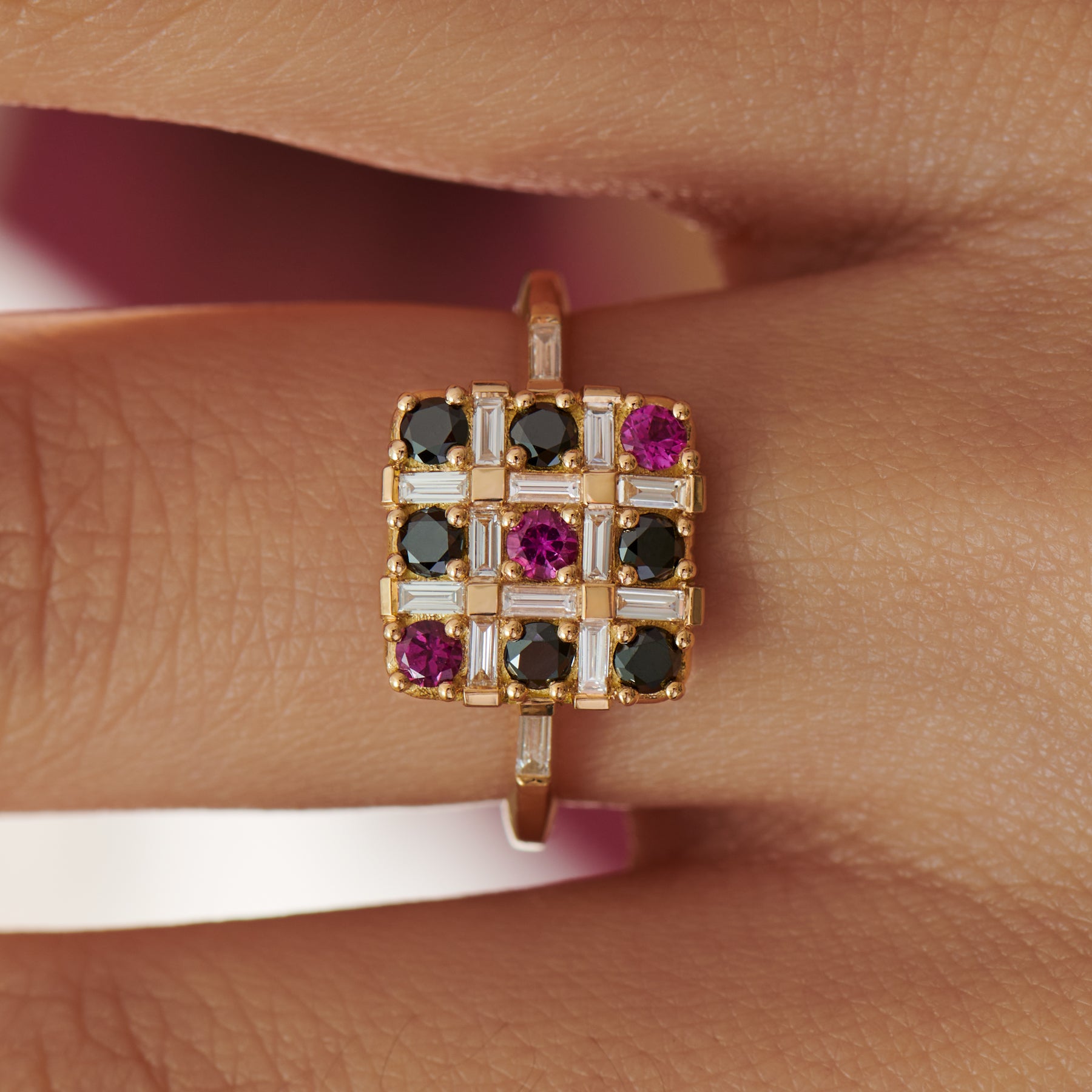 Radiant Floral Ruby Ring