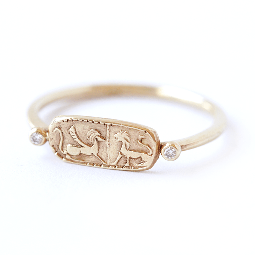 Tiryns Gold Signet Ring (Illustration) - World History Encyclopedia